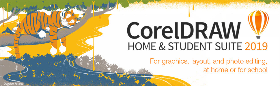 the main banner of CorelDRAW Home & Student Suite 2019