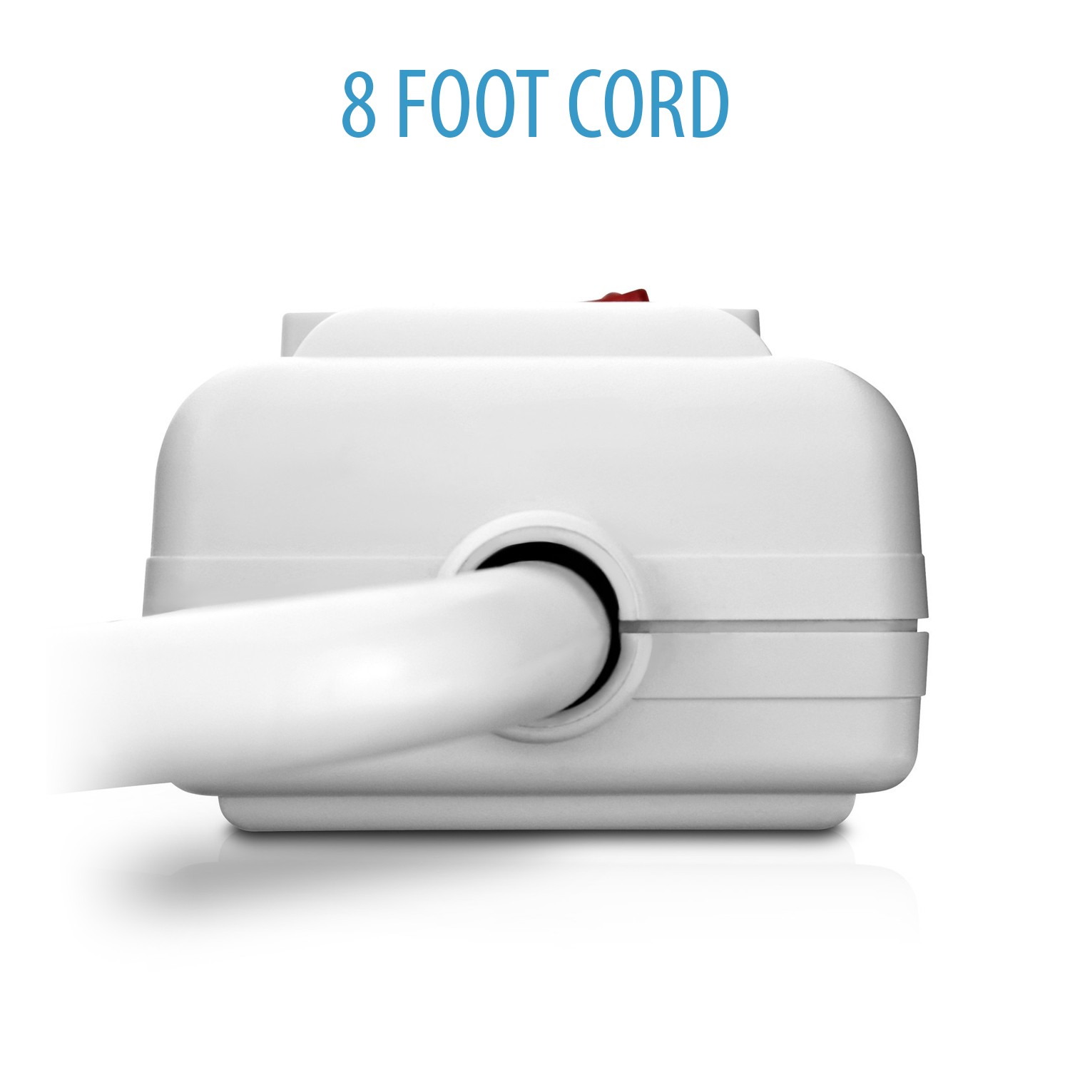 V7 6-Outlet Home/Office Surge Protector, 8 ft cord, 900 Joules - White