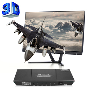 TESmart 1x4 4 Ports HDMI Powered Splitter