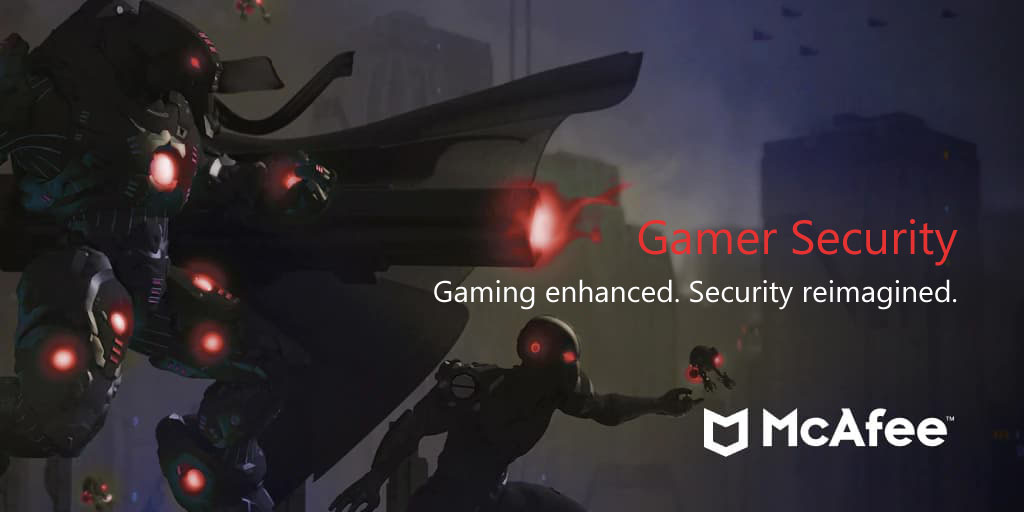 main banner for McAfee Gamer Security showing an in-game scene