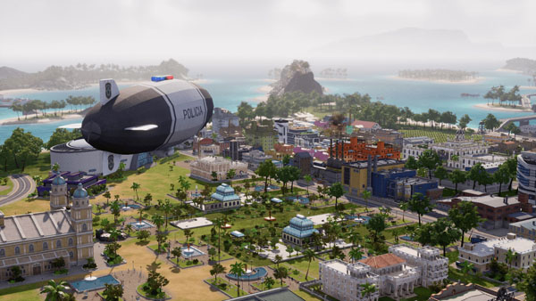 Tropico 6 A Blimp Over an Island City