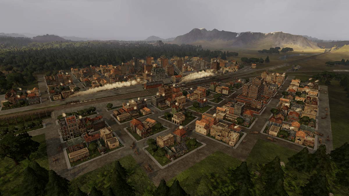 Overlooking view of a Mexican City in a Green Mountain Area