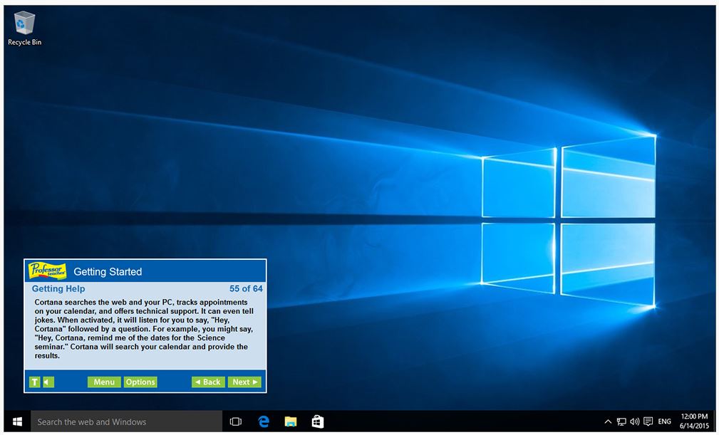 “Hey, Cortana!” is the new, voice-activated personal assistant that searches the web, your PC, and more!