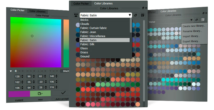  Demonstration of the color libraries  