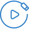  Sketch of circle with a triangle in the center, indicating Play function  