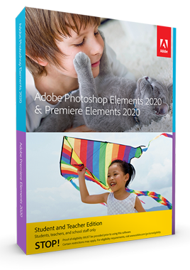 Box for Adobe Photoshop Elements 2020 & Adobe Premiere Elements 2020 Student and Teacher Edition