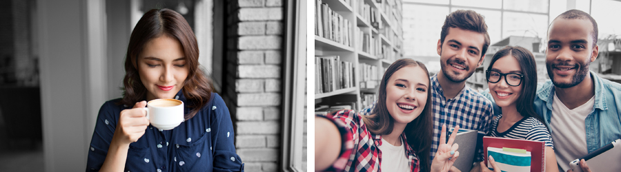 Two pictures use B&W Selection effect