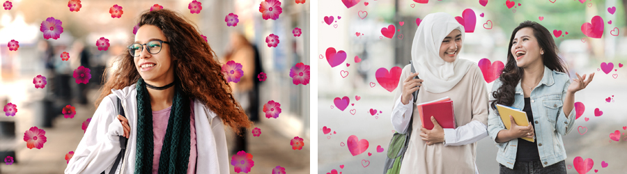 Two pictures use Pattern Brush effect