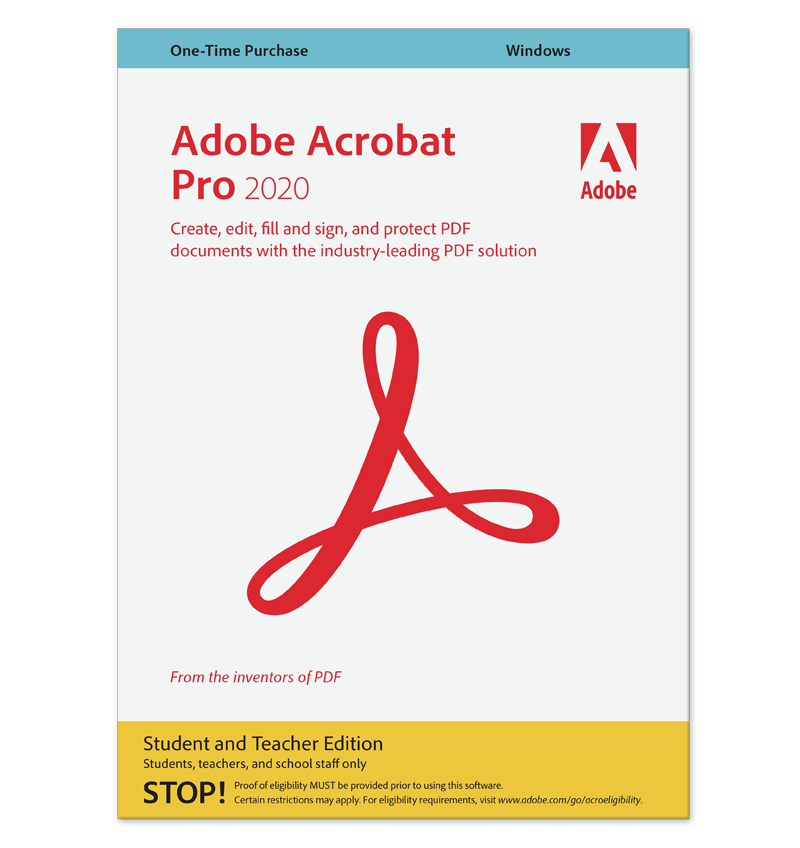 Adobe Acrobat Pro 2020 (Student & Teacher Edition)