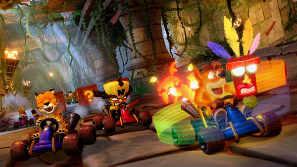 Crash Team Racing Screenshot Showing Jungle Temple Racing