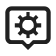  Icon of a dialogue box containing a gear  