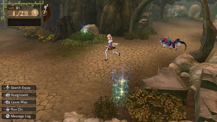 screenshot4 for Atelier Escha and Logy: Alchemists of the Dusk Sky DX showing two characters traversing a forest road