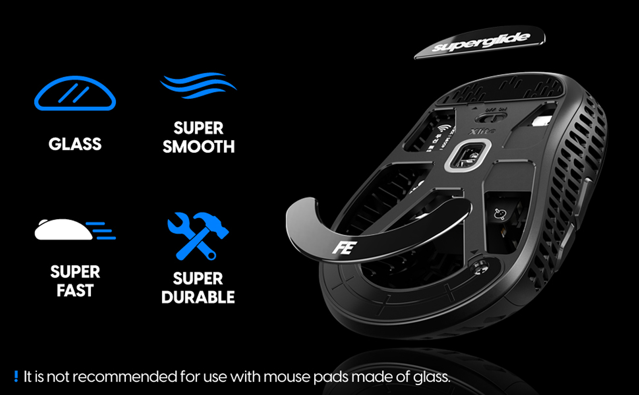 Superglide - Fastest and Smoothest Mouse Feet / Skates Made with Ultra  Strong Flawless Glass Super Fast Smooth and Durable Sole for Pulsar Xlite  Wireless / V2 & V2 Mini Wireless Gaming