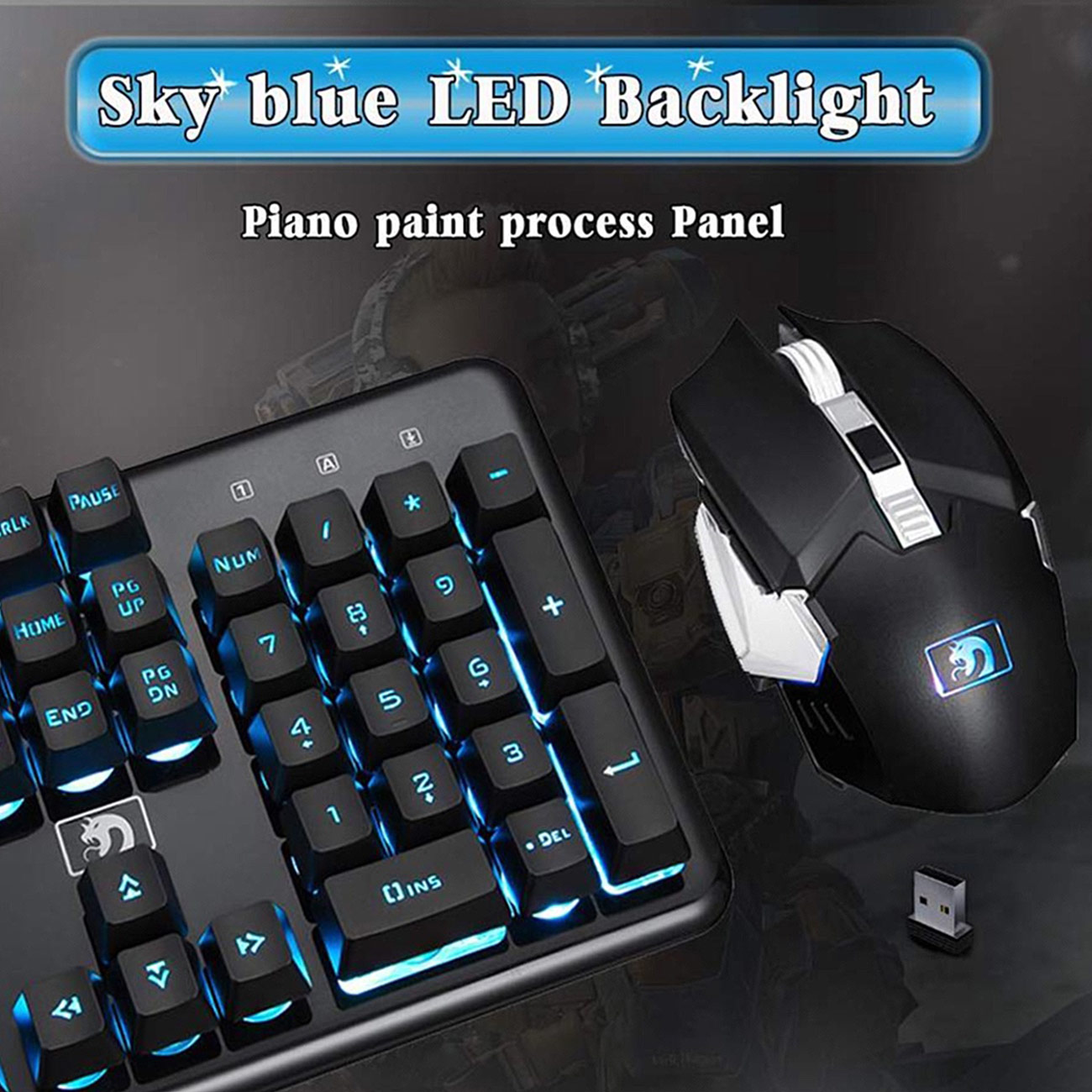 WUHAN WEI&WEN INTERNATIONAL TRANING E-sport Wireless Charging Glowing Manipulator Gaming Keyboard and Mouse Set