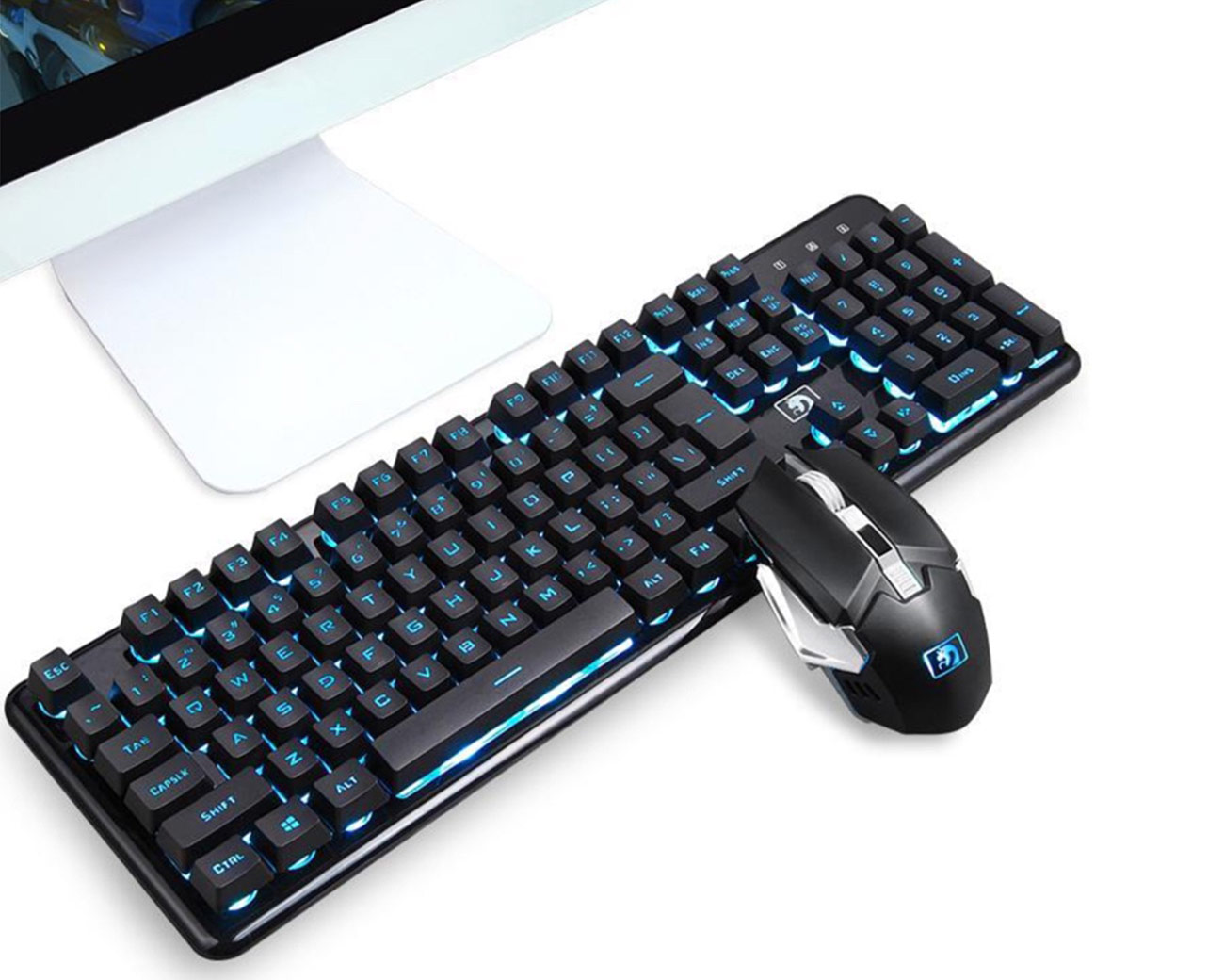 WUHAN WEI&WEN INTERNATIONAL TRANING E-sport Wireless Charging Glowing Manipulator Gaming Keyboard and Mouse Set
