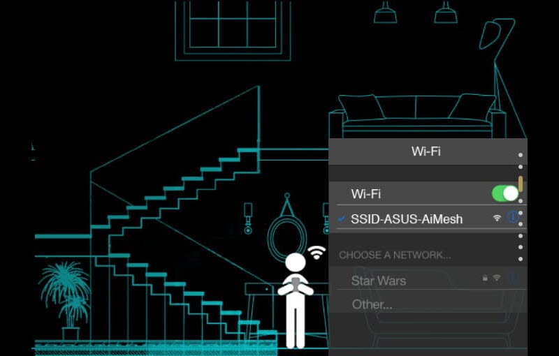 screenshot of a Wi-Fi select interface on some smartphone