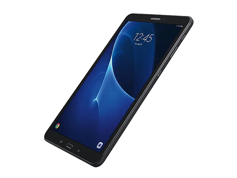 Samsung Galaxy Tab A Facing Up, Angled to the Left