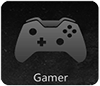 Text That Reads Gamer, Below a Console Controller Icon