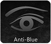 Text That Reads Anti-Blue, Below an Eye and Eybrow Icon