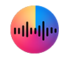 Audio Sound Wave Graphics with Orange, Blue and Pink Icons