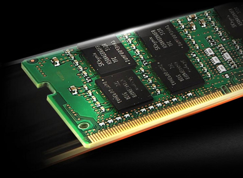 DDR4 2400 memory stick going up to the right