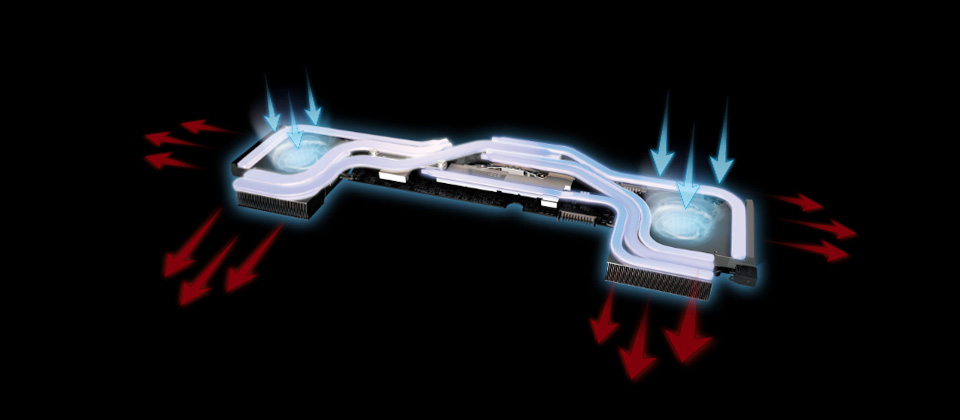 Gigabyte GL63 Gaming Laptop interior cooling system