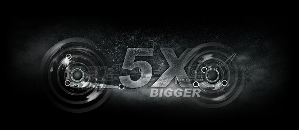5X BIGGER SOUND speakers banner
