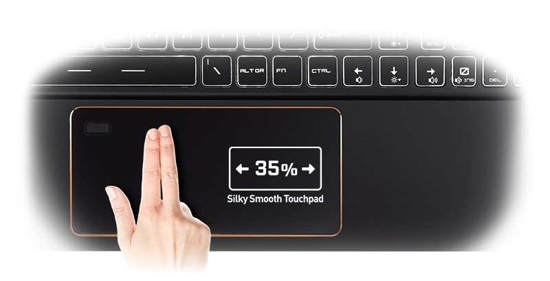 Silky Smooth TouchPad Is 35% Larger than Normal One