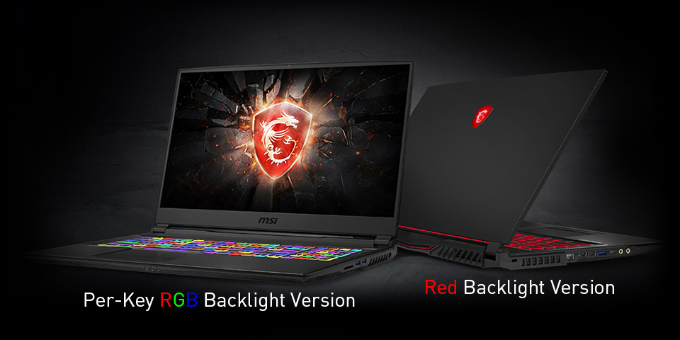 Two Angles of View Show RGB Backlit and Red Backlit Keyboard