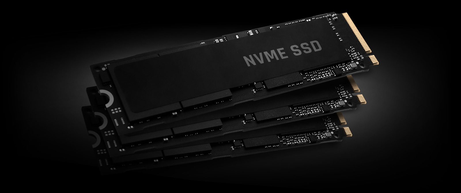 Three NVME SSD facing forward