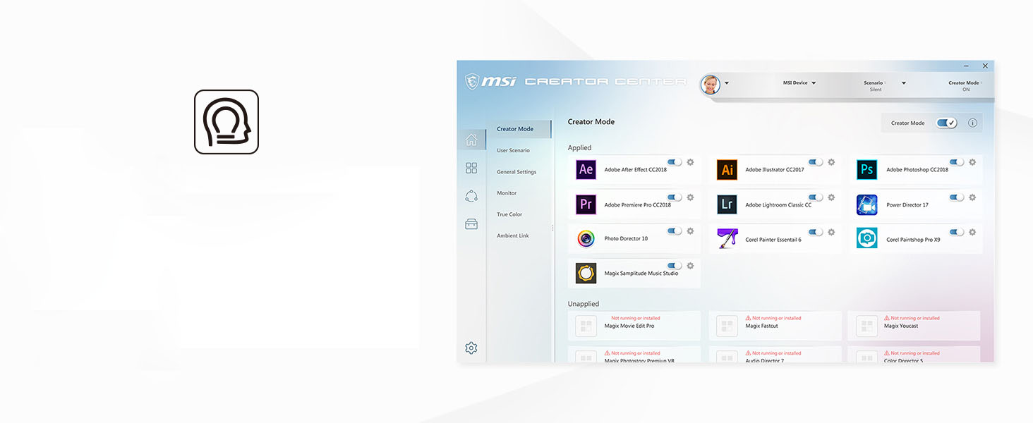 An interface of creator center