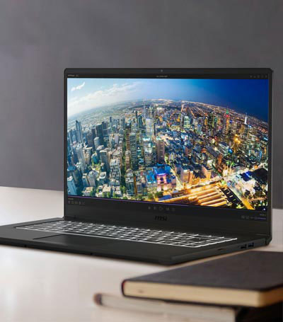 Angled Left A Little, Can Clearly See Notebooks' Screen and Keyboard.