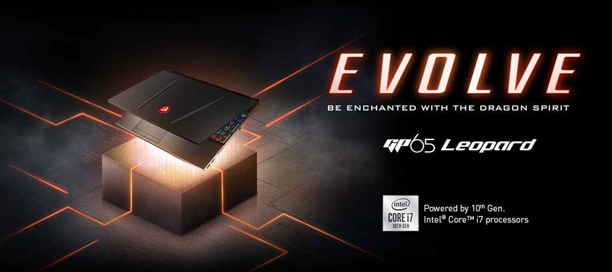 Hero Image: The text says: EVOLVE - BE ENCHANTED WITH THE DRAGON SPIRIT. GP75 Leopard.