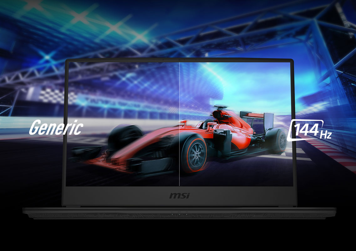 Compare screen: left half is Generic display and right half is 144Hz display.