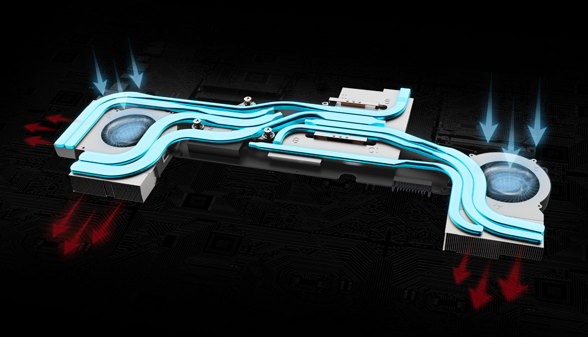 Cooling System: 2 fans and 7 heatpipes