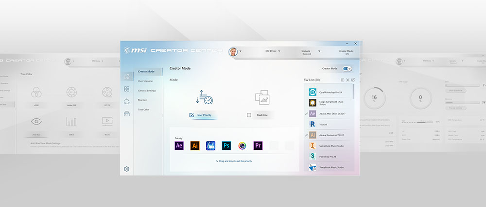 Software UI - Creator Center 
