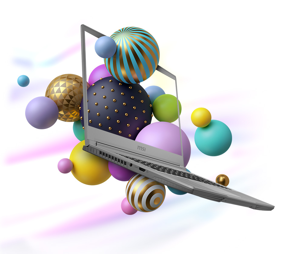  Widely Opened. Colorful ball arts around the screen.