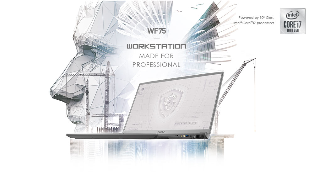 Hero Image: The text says: WF75 WORKSTATION MADE FOR PROFESSIONAL.