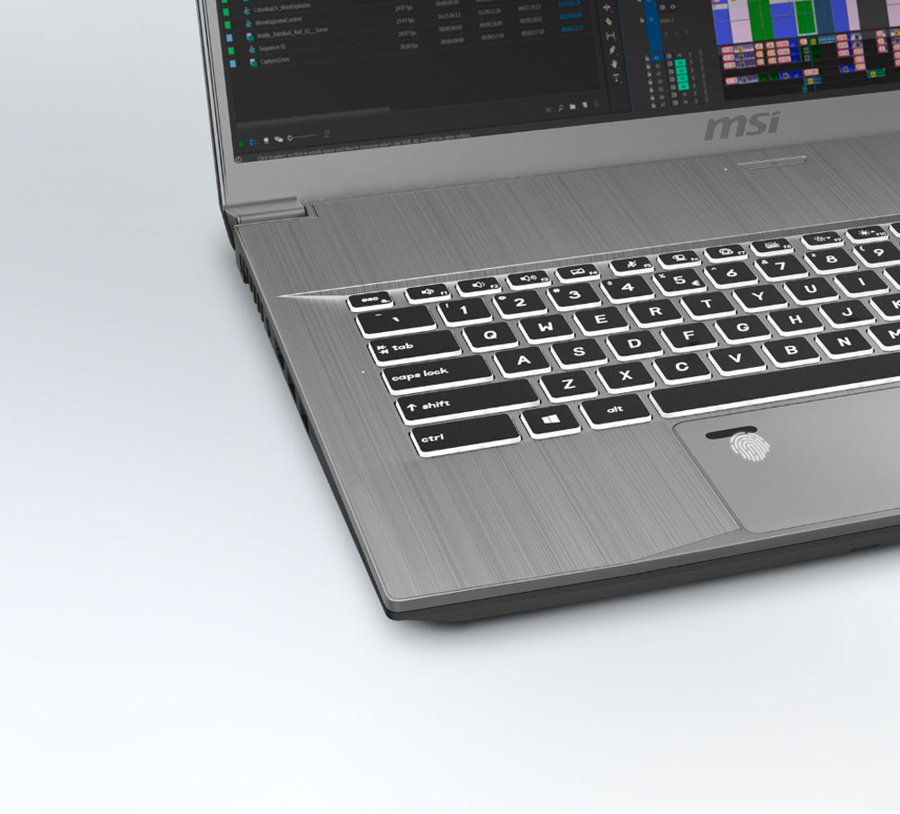 The detail security module on the keyboard.