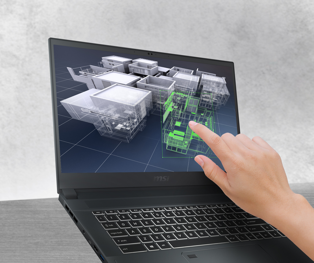 A hand is touching the screen.