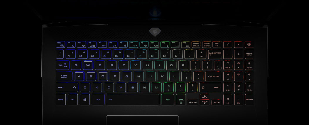 Aorus Gaming Laptop's RGB-Lit Keyboard
