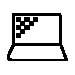 Open Laptop Icon with Pixels on the Top Left Corner of the Screen