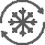 Snowflake with revolving arrows Icon