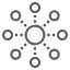 Smaller circles surrounding and connecting to a larger center circle
