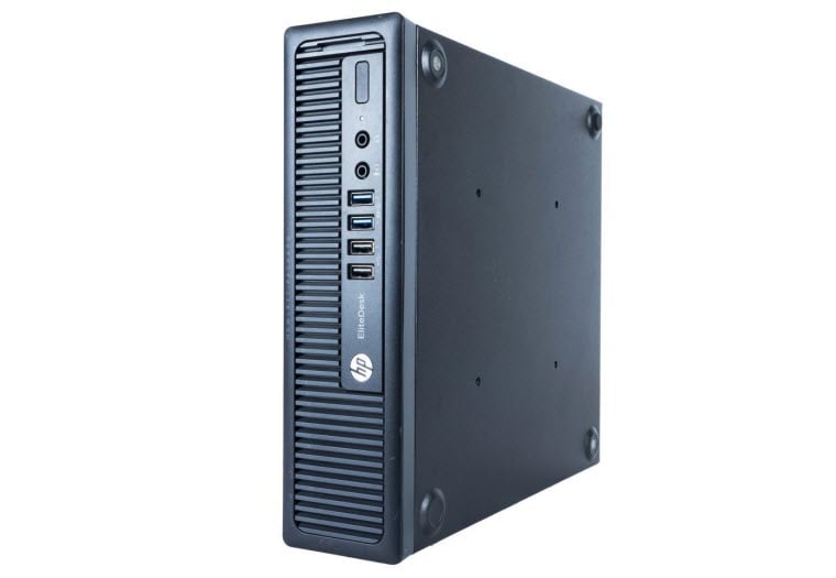 HP EliteDesk 800 G1 standing up, facing to the left