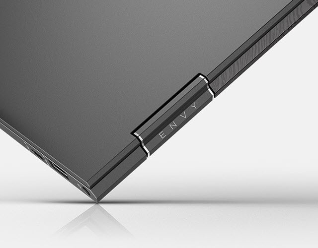 HP ENVY Laptop Closed and Standing on Its Top-Right Edge