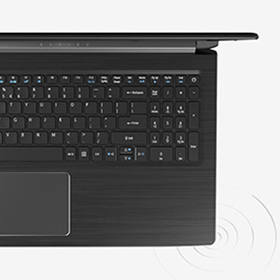 birdseye view of the aspire 5 laptop open