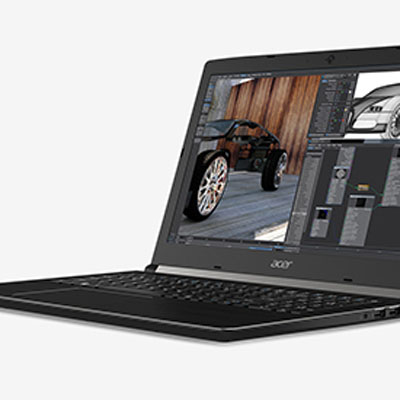 an open aspire 5 laptop facing to the left