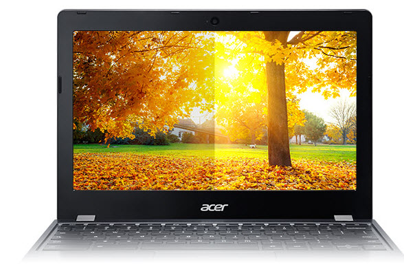 Acer Chromebook 11 C740 showing a beautiful picture on its screen