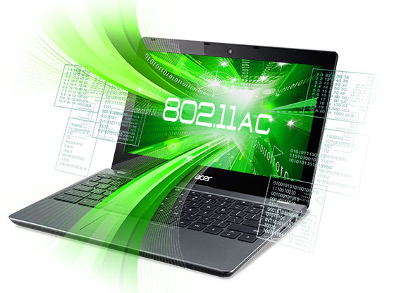 Acer Chromebook 11 C740 shoing a 802.11ac logo
